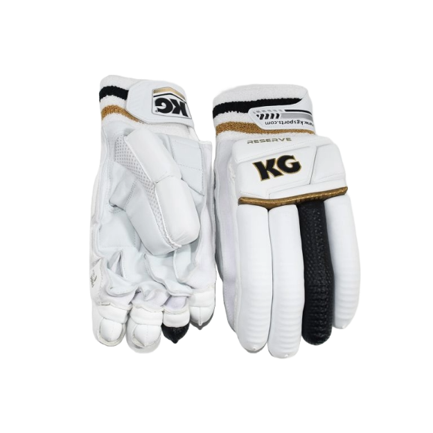 Picture of KG RESERVE Batting Gloves 2023 – BLACK – GOLD – WHITE – Adult