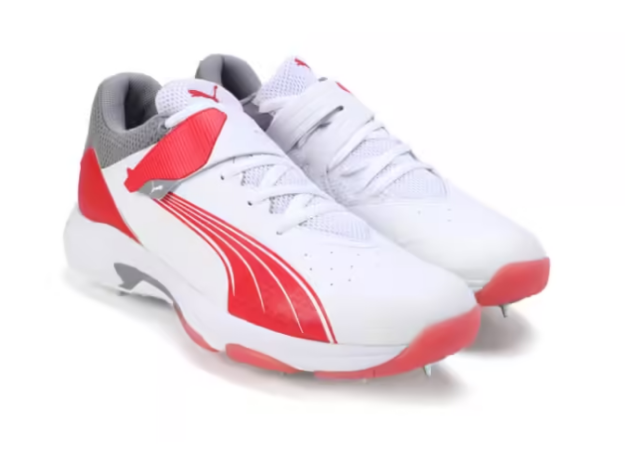 Picture of Puma Bowling 24.1- White Stormy Red Cricket Spikes
