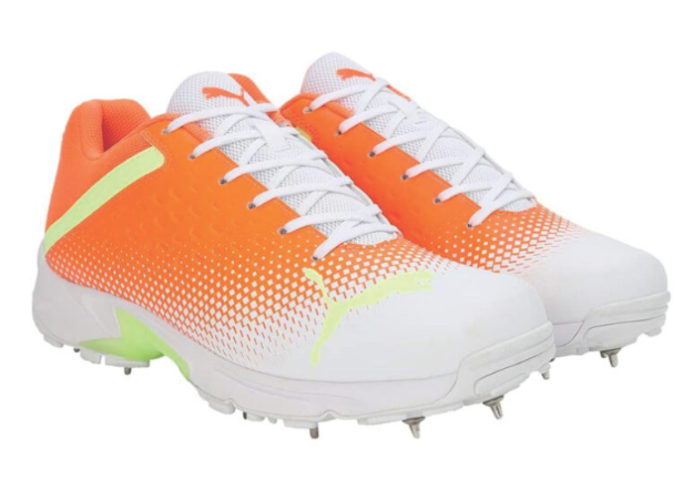 Picture of Puma Spike 22.2 White Fast Yellow Orange – Cricket Spikes