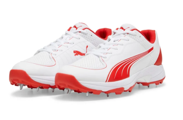 Picture of Puma Spike 24.2 White Red – Cricket Shoes