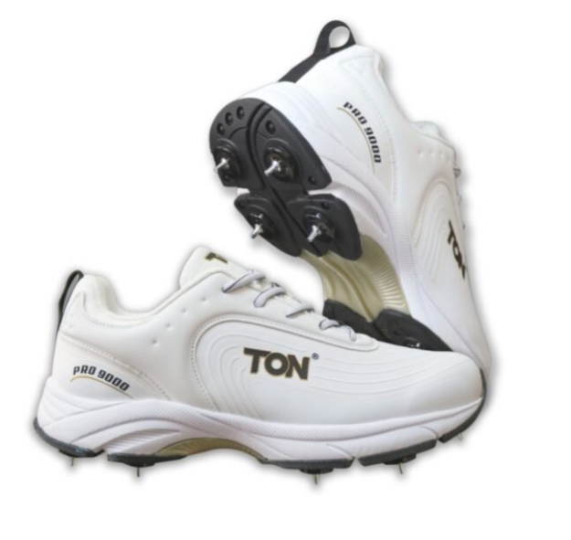 Picture of SS Ton Pro 9000 Cricket Spike Shoes – White and Black