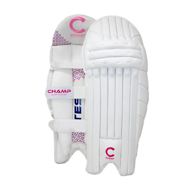 Picture of Champ Test – Light Weight – Batting Leg Guard – Pink and White - RH